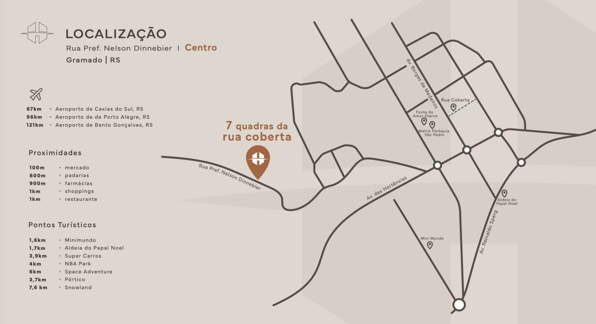 Apartamento à venda com 2 quartos - Centro,Gramado